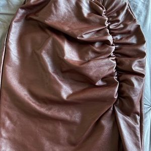 PLT Brown/Chocolate Leather Skirt
